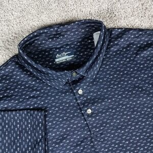 Ben Hogan Performance Men's 2XL Golf Polo Shirt Navy Blue AOP Fish Print Novelty